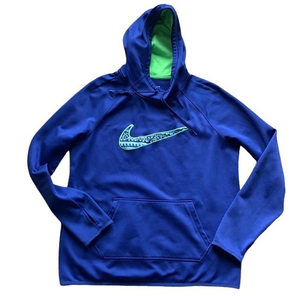 Nike Tops - Nike Therma Fit Royal Blue Hooded Pullover Top